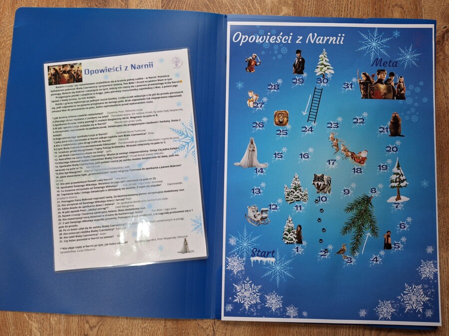 Opowieści z Narnii - gra planszowa, test z lektury, grywalizacja, język polski, klasa 5