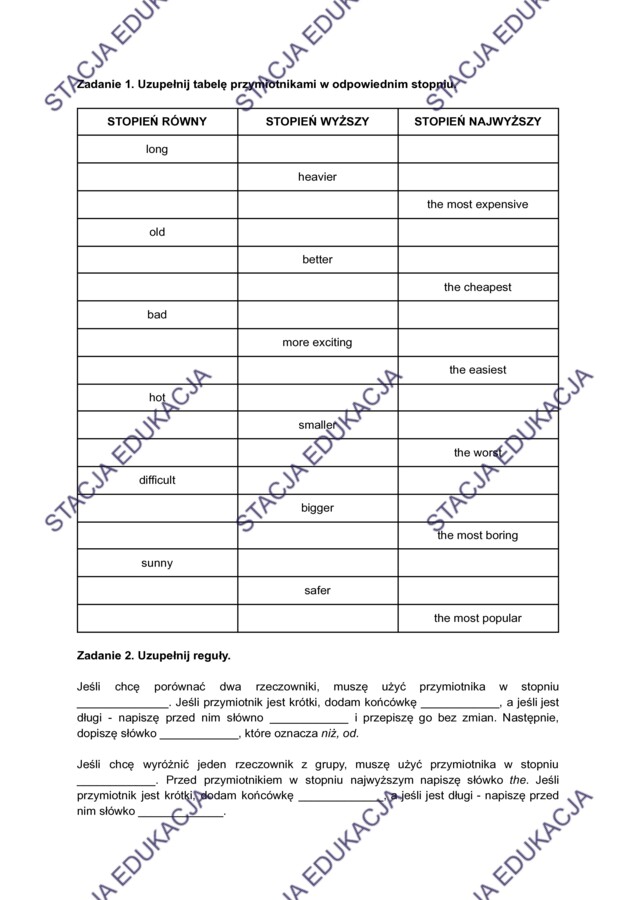 Brainy 5 Unit 3 - stopniowanie przymiotników