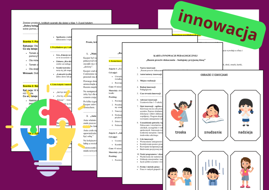 INNOWACJA pedagogiczna „RAZEM PRZECIW DOKUCZANIU – BUDUJEMY PRZYJAZNĄ KLASĘ” - klasy 1-3