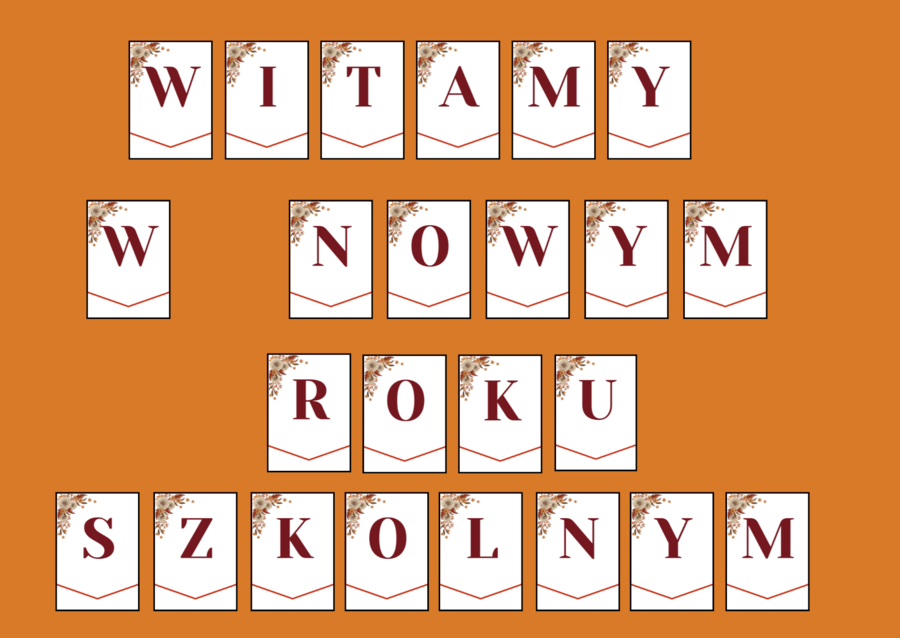 POWRÓT DO SZKOŁY – girlanda – napis – gazetka - szkoła - wersja 3