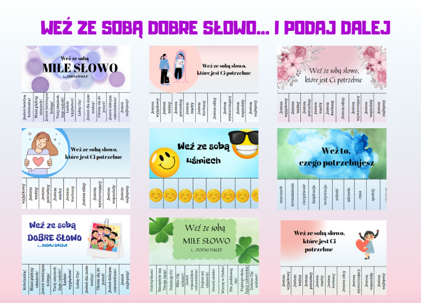 Weź ze sobą dobre słowo- Dzień życzliwości- 12 kart A4- odrywanki pierwszy dzień wiosny