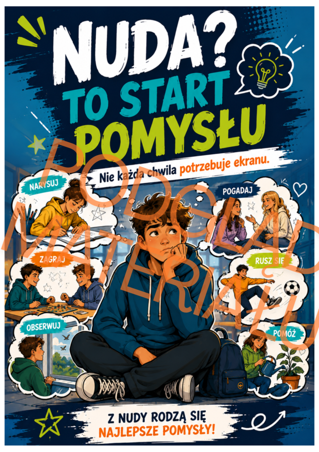 „TELEFON ODPOCZYWA, MY DZIAŁAMY!” – Szkoła bez telefonu | gazetka + godzina wychowawcza + wyzwanie + strefa offline | 34 strony PDF