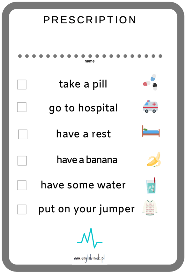 Angielski. Recepta - formularz