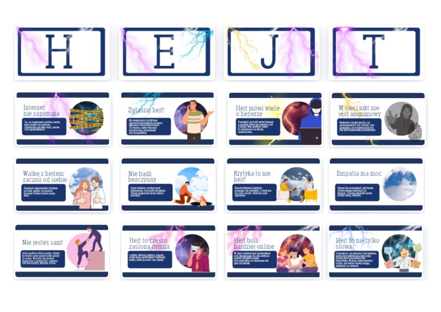 Gazetka szkolna na temat HEJTU - Jak radzić sobie z hejtem?