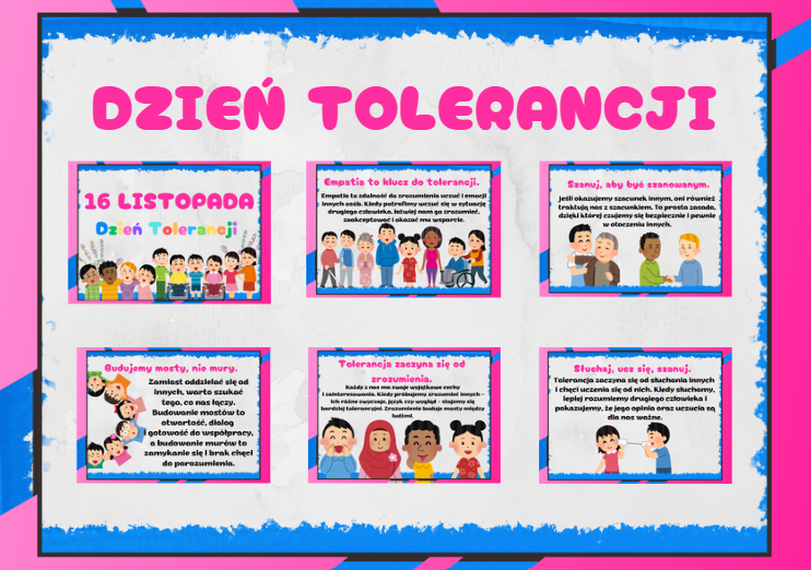 Gazetka szkolna- Dzień tolerancji-16.11 - 13 kolorowych kart A4- całoroczna