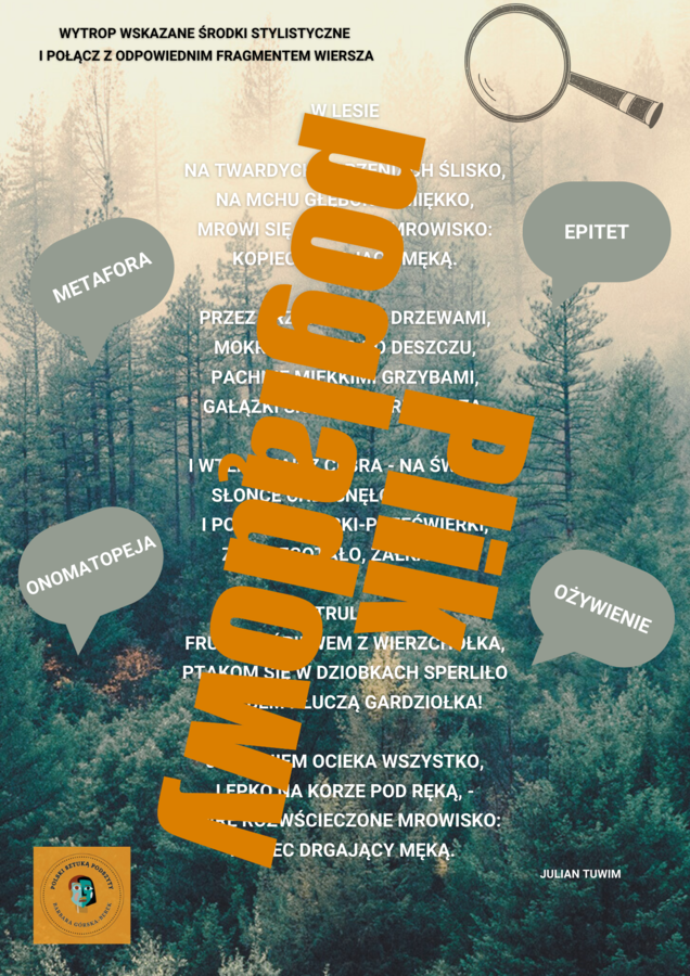 Międzynarodowy dzień poezji i lasu. Poetycka kąpiel leśna - karty zadań w plenerze.