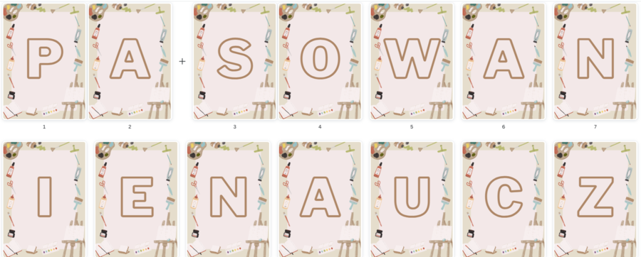 Pasowanie na ucznia- girlanda, napis