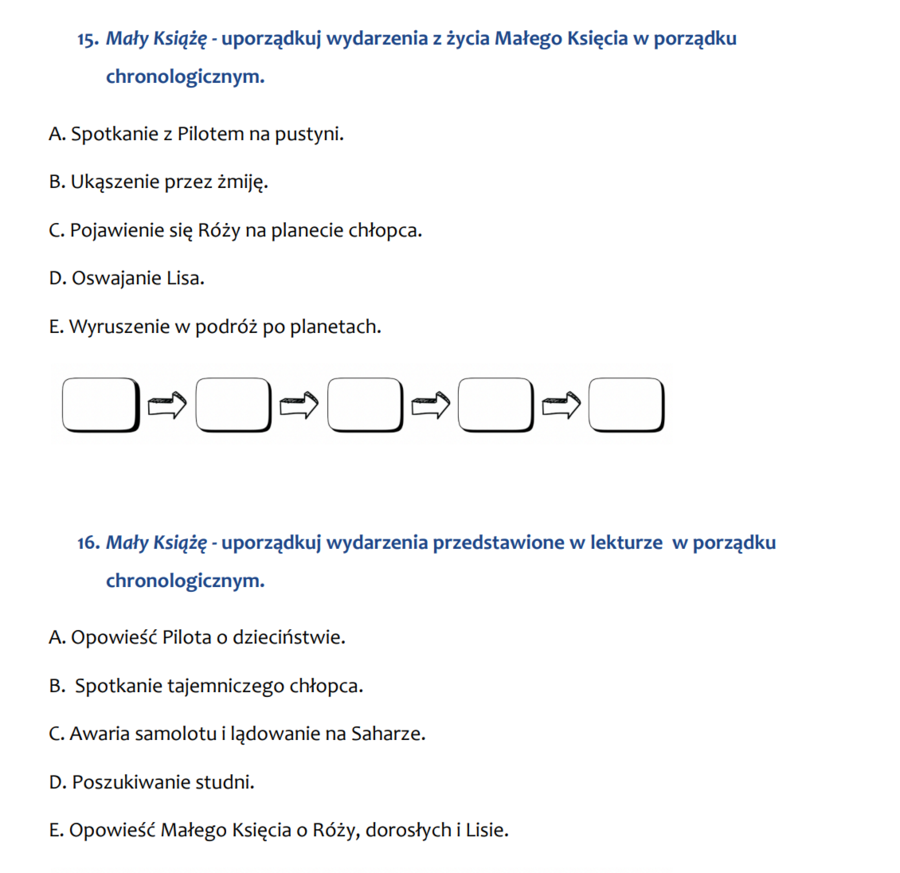 Lektury - chronologia wydarzeń (E8)