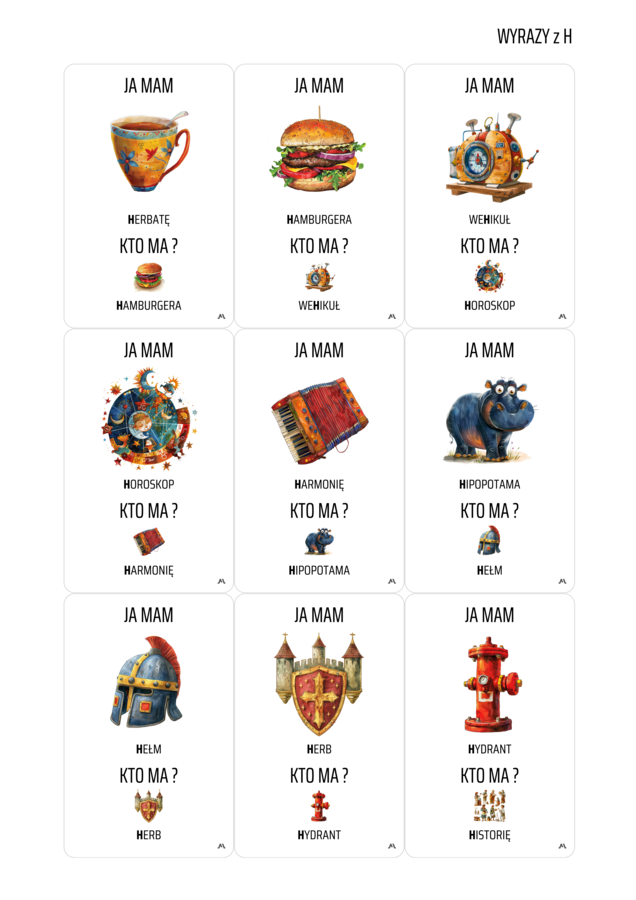 Ja mam... Kto ma...? - wyrazy z h