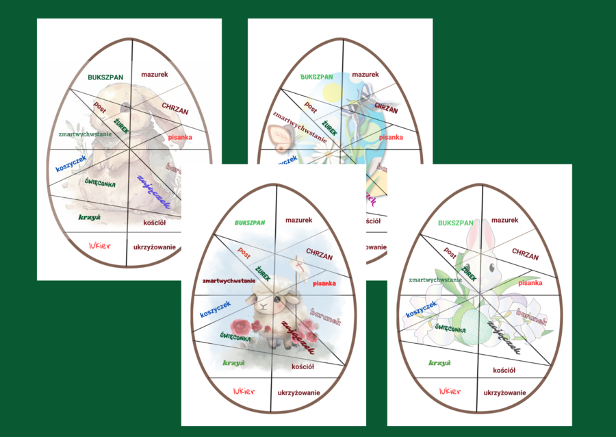 WIELKANOC – ortografia – puzzle – 4 wersje