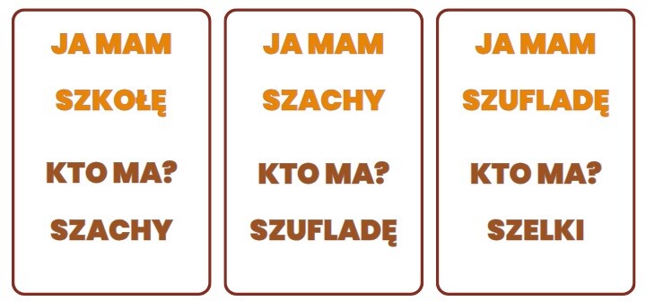 Gra JA MAM głoski szumiące