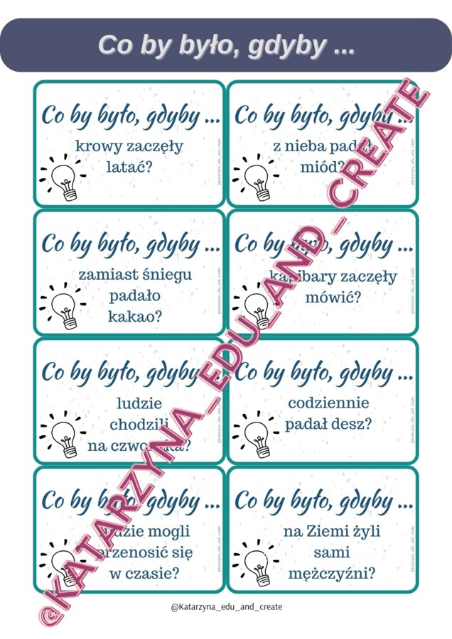 KREATYWNE KARTY - rozwijające twórcze myślenie