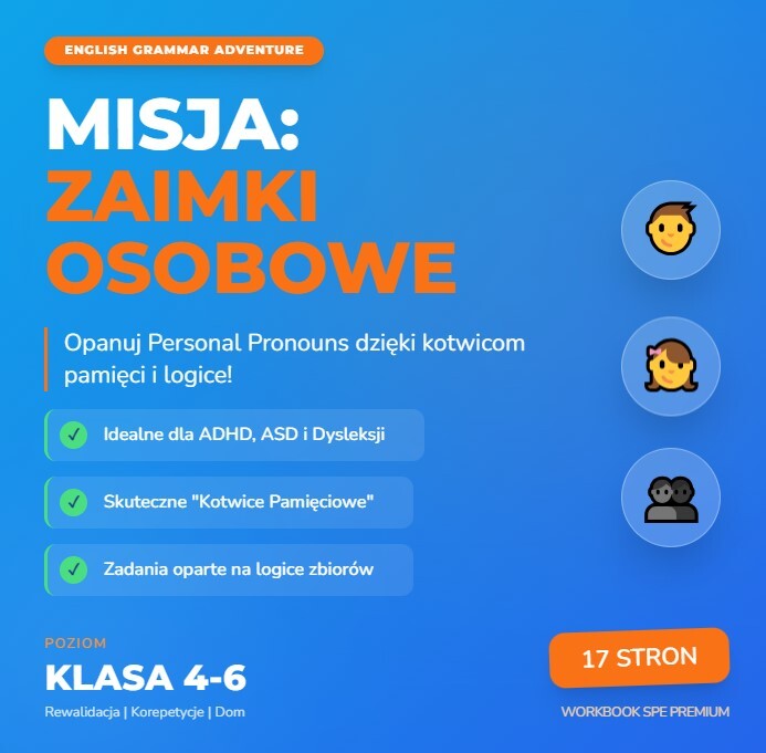 Misja Zaimki Osobowe dla uczniów z trudnościami