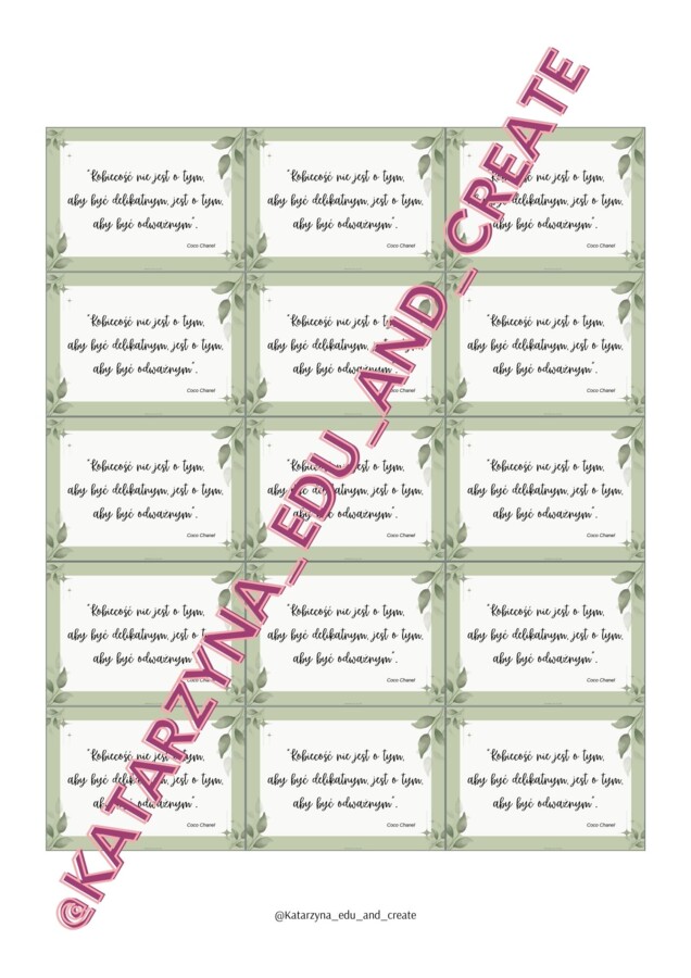 Kupony z cytatami - Dzień Kobiet