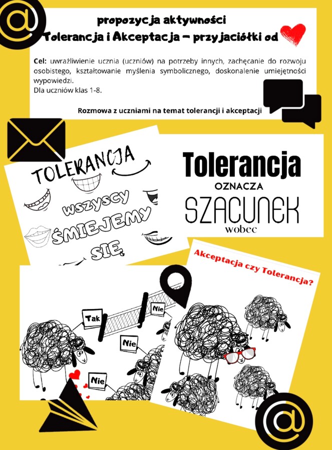 Tolerancja, Dzień Tolerancji - karty pracy i propozycje zajęć, zastępstwo, lekcja wychowawcza