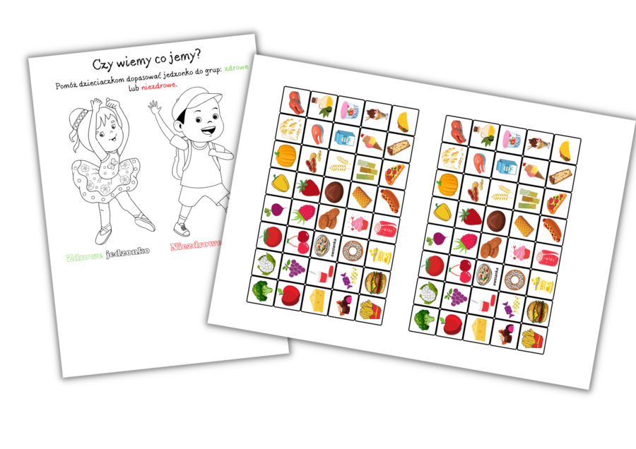 Zdrowe odżywianie - dopasowanie materiałów.