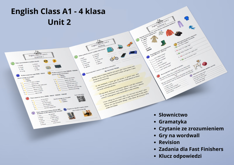 📘 English Class A1 - Unit 2 - SUPERPACK - Karty pracy - Revision