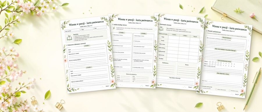 Wiosna w poezji - karta porównawcza