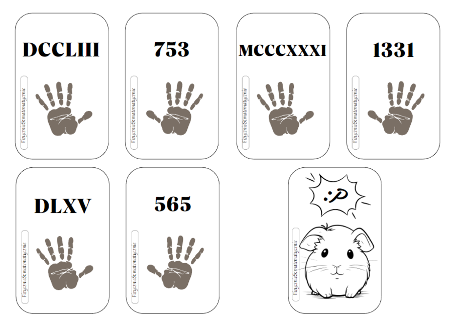 Gra matematyczny Piotruś - system rzymski.
