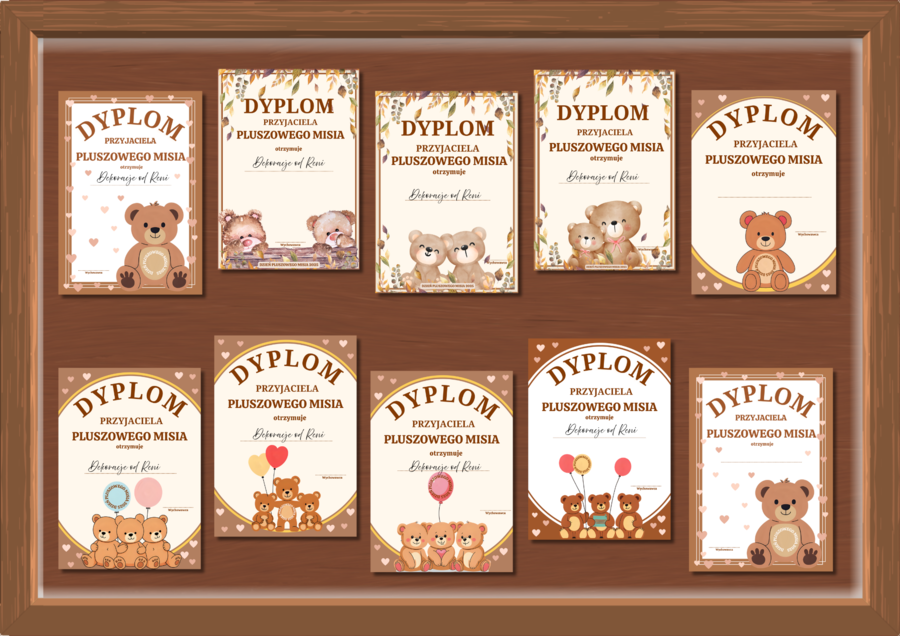 Dyplomy na Dzień Pluszowego Misia 2025