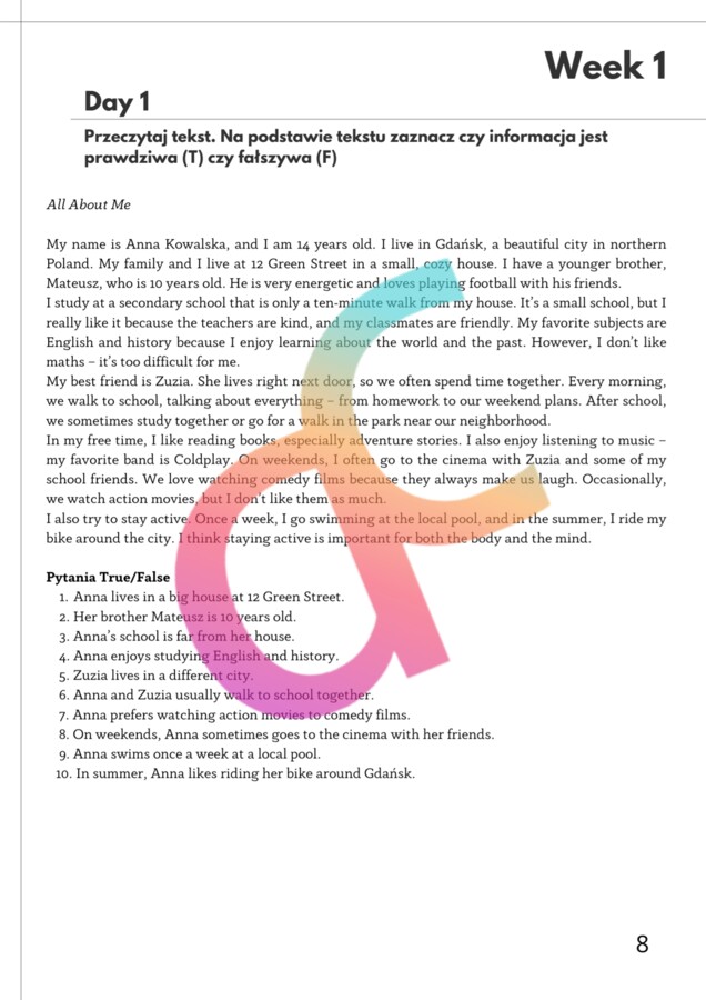 Angielski - Egzamin ósmoklasisty - Planer nauki na 8 tygodni z zestawem słownictwa i ćwiczeniami