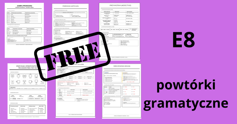 Wklejki gramatyczne: Adjective, Adverb, Noun, Articles, Pronouns, Prepositions