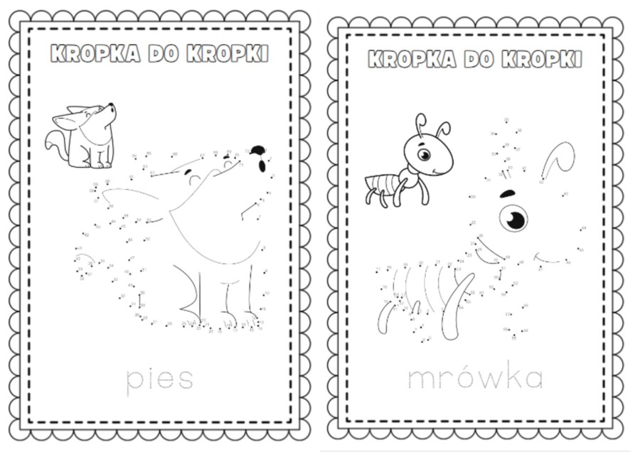 Połącz kropki- zwierzęta