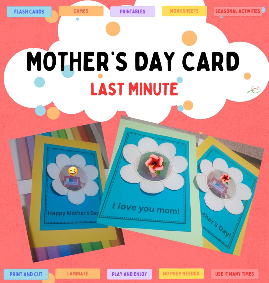 Prosta laurka/ kartka na Dzień Matki MOŻNA EDYTOWAĆ/ EDITABLE Easy Mother's Day Card LAST MINUTE