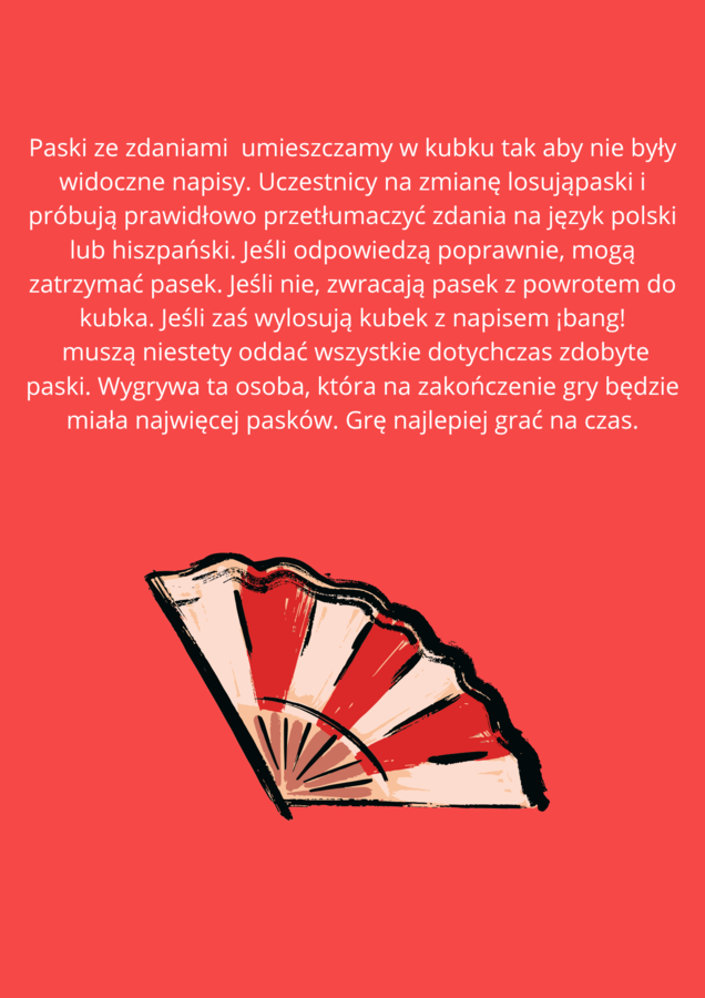 Podstawowe wyrażenia hiszpańskie - ¡bang! gra