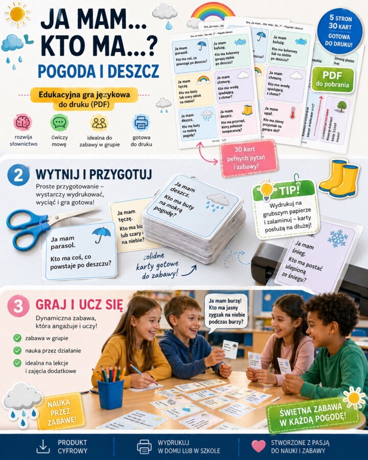 Gra "Ja mam... kto ma...". Pogoda i deszcz