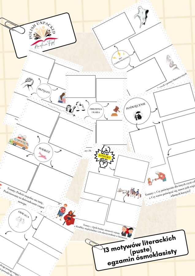 13 motywów literackich egzamin ósmoklasisty język polski 2025