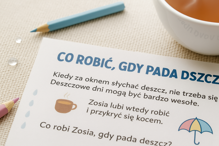 Karta pracy „Co robić, gdy pada deszcz?”