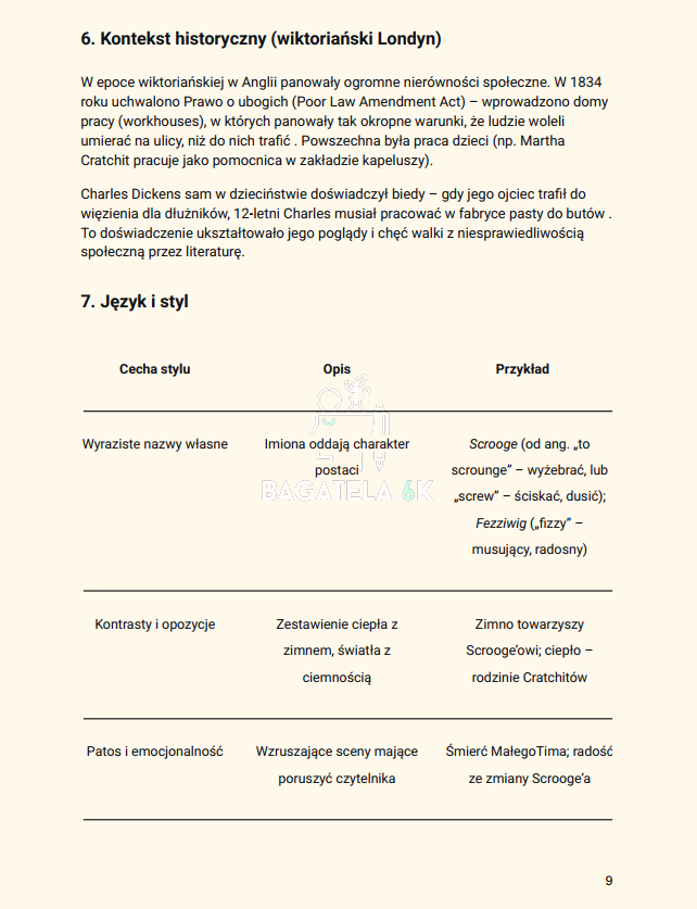 Opowieść wigilijna - opracowanie