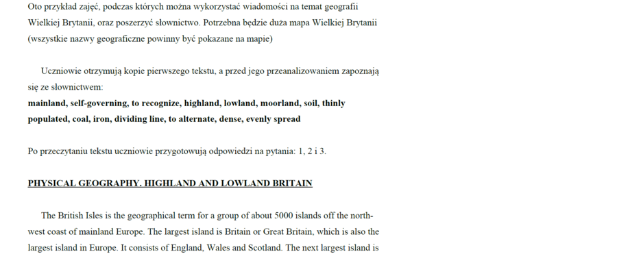 Wiedza o Wielkiej Brytanii.