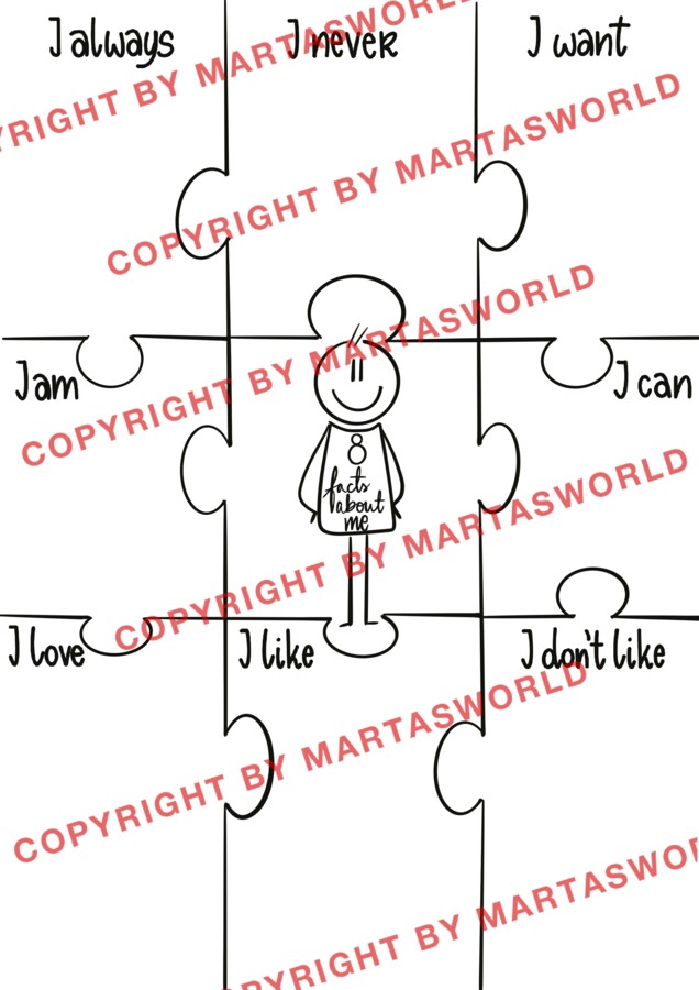 ✨ „8 Facts About Me” – Kreatywna karta pracy do poznania uczniów