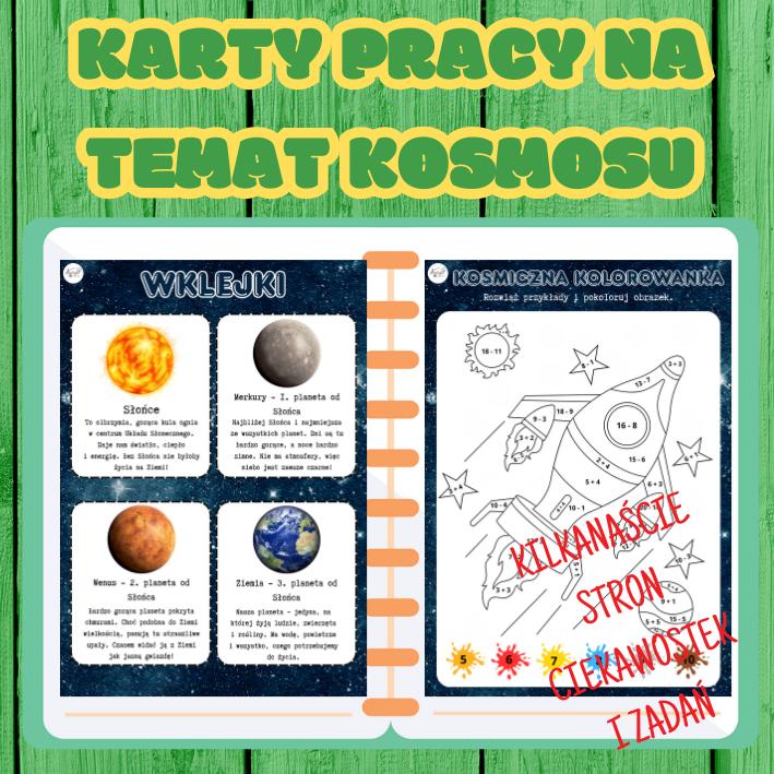 Karty pracy na temat kosmosu