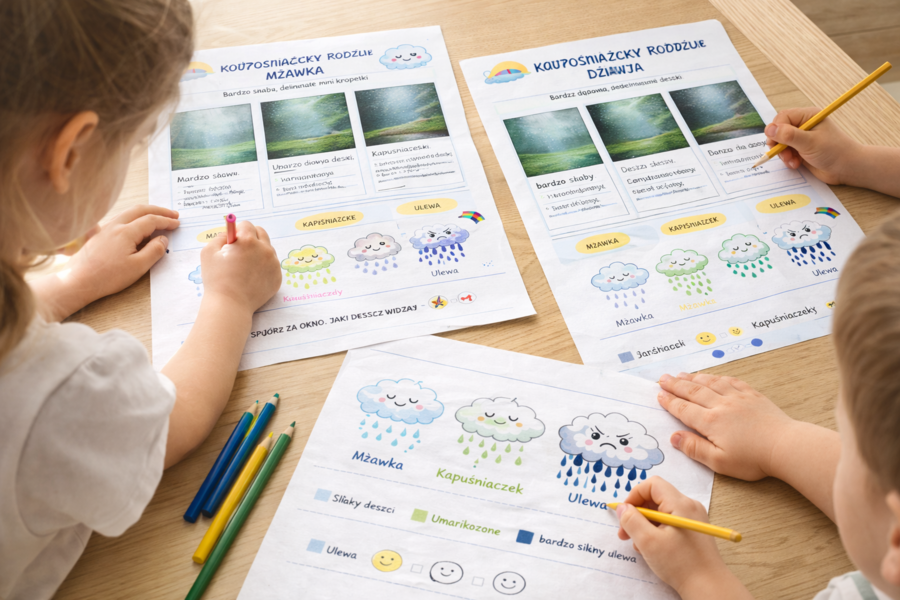 Karta pracy: Rozpoznaj rodzaje deszczu