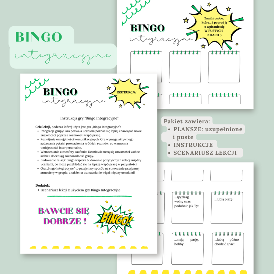 Bingo integracyjne - gra + scenariusz