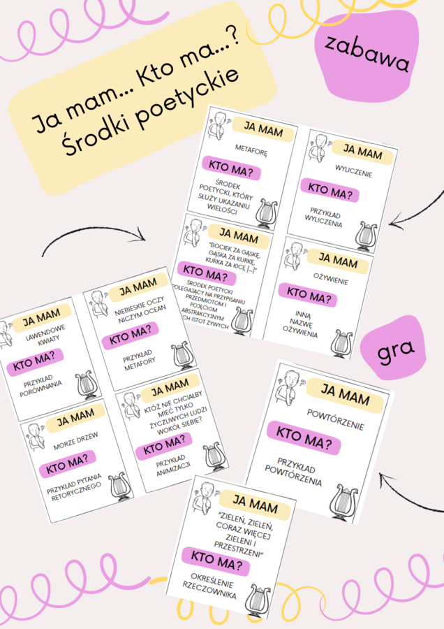 Ja mam... Kto ma...? Środki poetyckie - powtórzenie do egzaminu ósmoklasisty i nie tylko
