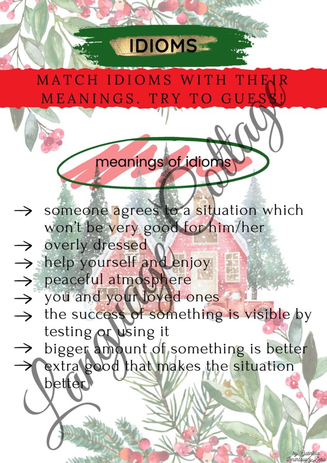 Christmas worksheet B1-B2