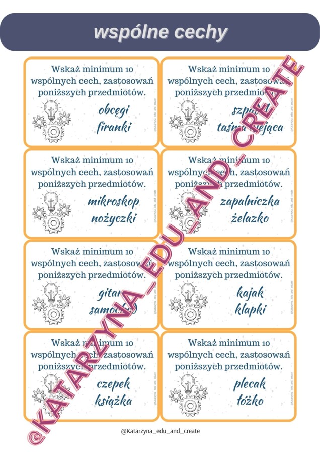 KREATYWNE KARTY - rozwijające twórcze myślenie