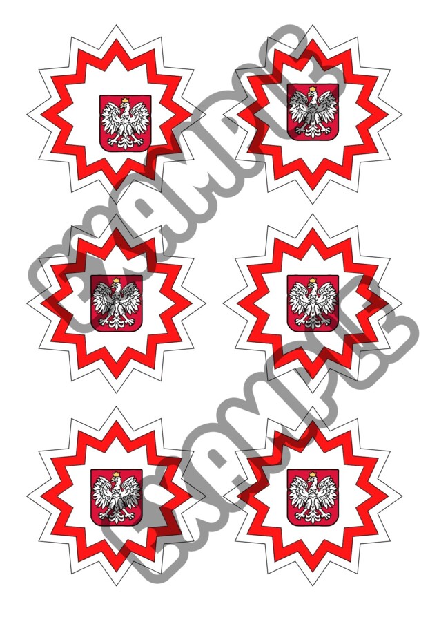 Kotylion biało-czerwony - gwiazdka