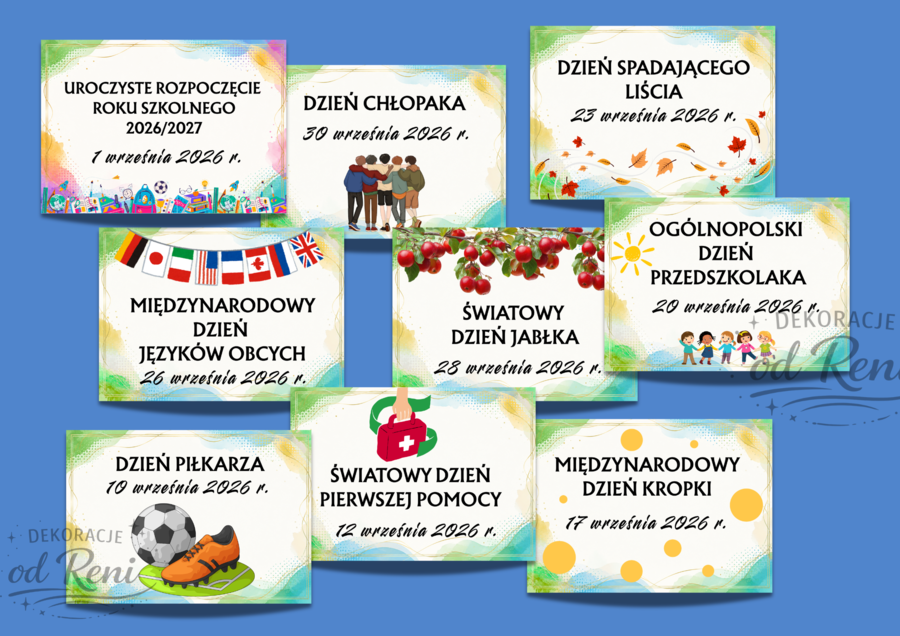 Kalendarz świąt, dni nietypowych i ważnych dat w roku szkolnym 2026/2027  wersja 1
