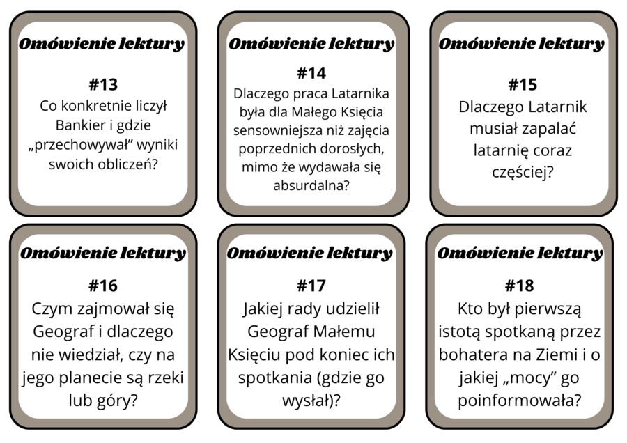 "Mały książę" karty dyskusyjne