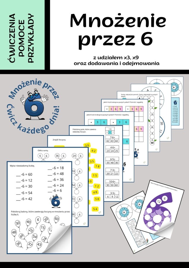 Mnożenie przez 6: Ćwiczenia dla uczniów klas 1-3