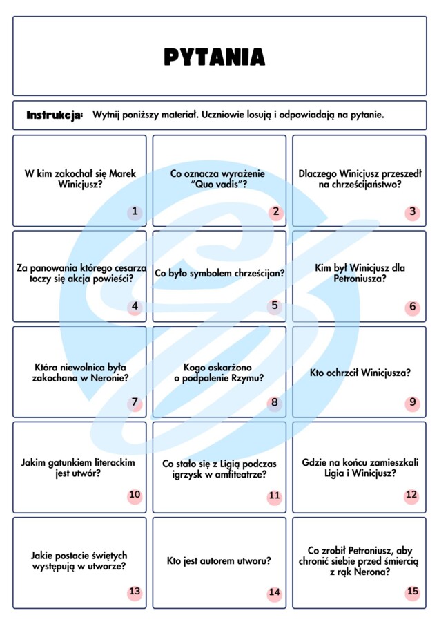 „Quo vadis – Pytania i Odpowiedzi” – angażujące karty pracy dla uczniów szkoły podstawowej