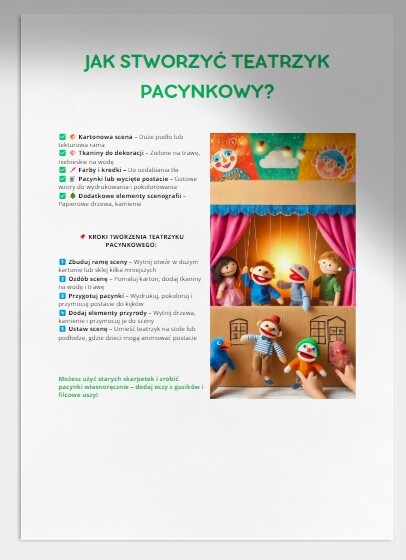 Teatrzyk cieni lub pacynkowy. Dlaczego rzeka płacze?