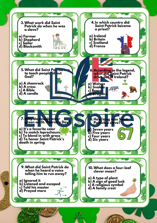 St. Patrick’s Day – gotowa lekcja + e-book (video, quiz, Roll a Leprechaun, Wordwall) | klasy 1–3