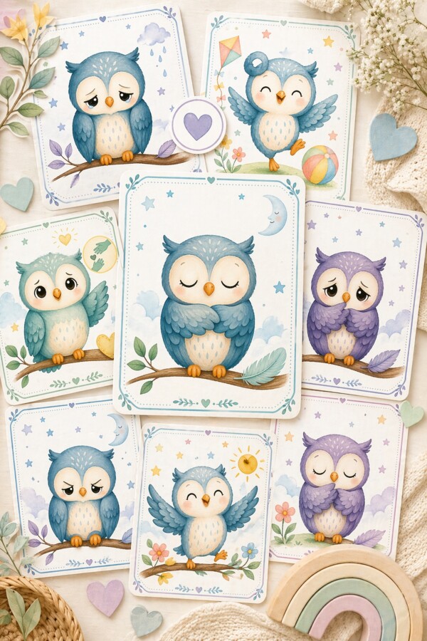 Sowa widzi emocje – plakaty do kącika emocji