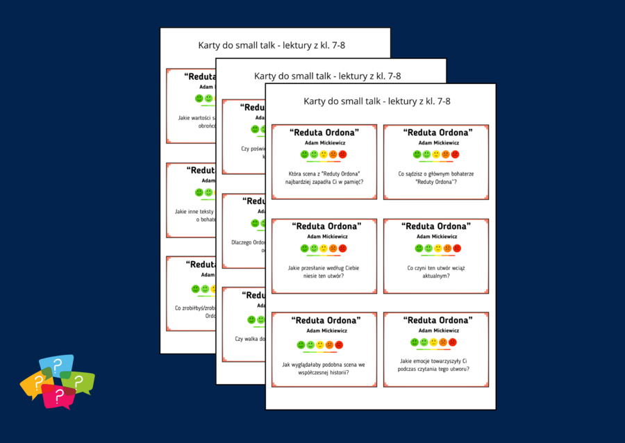 "REDUTA ORDONA" – Karty do SMALL TALK – lektury – gra